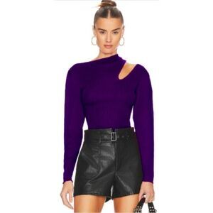New BCBGeneration Cutout Sweater in Blackberry Purple Size S